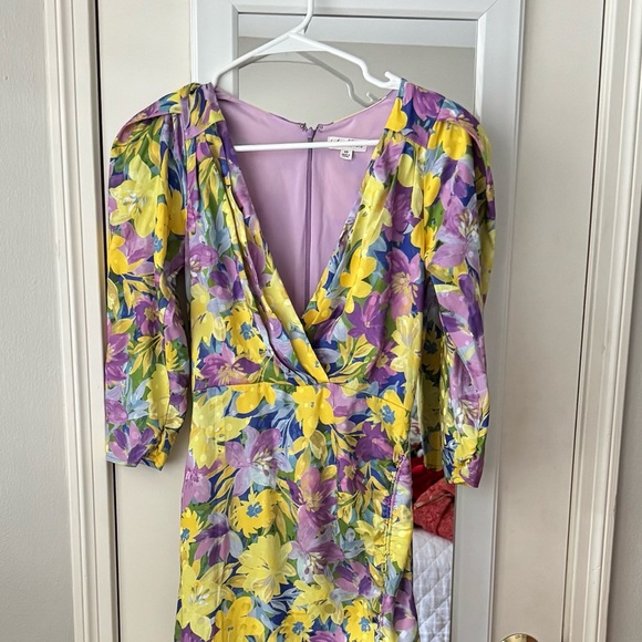 For Love & Lemons purple and yellow floral midi dress - Picture 4 of 5